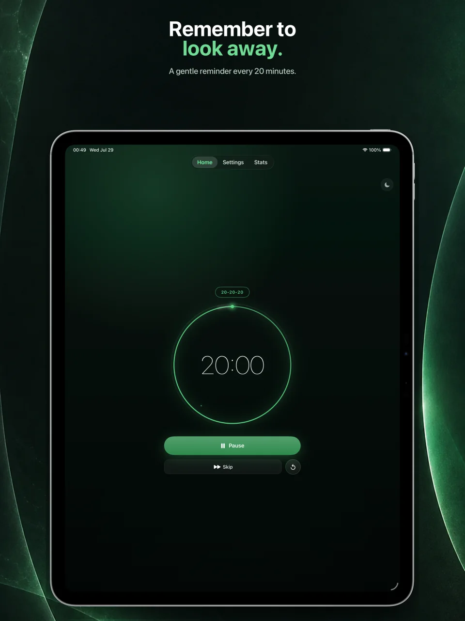 Blink focus timer on iPad